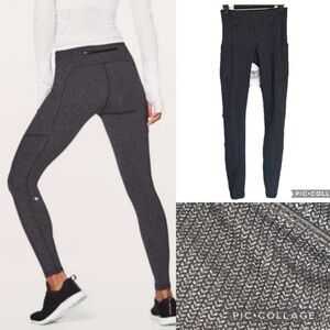 Lululemon Speed Up Tight Power Luxtreme Variegated Knit Black Heathered Black 4